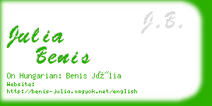 julia benis business card